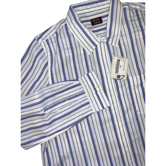 UNTUCKit Tops - NWT women's l/s shirt UNTUCKit size 14 white blue stripe NEW